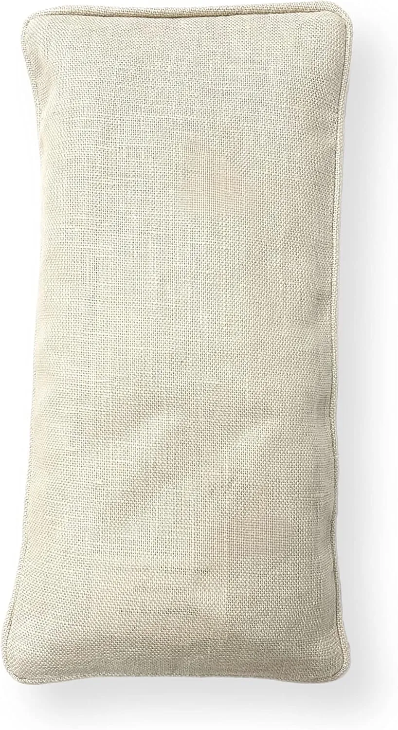 Organic Linen Eye Pillow - Lavender & Flaxseed for Relaxation, Yoga, Stress Relief - Microwavable Heating Pad & Cool Compress - Made in USA - Gifts for Meditation - (Unscented)