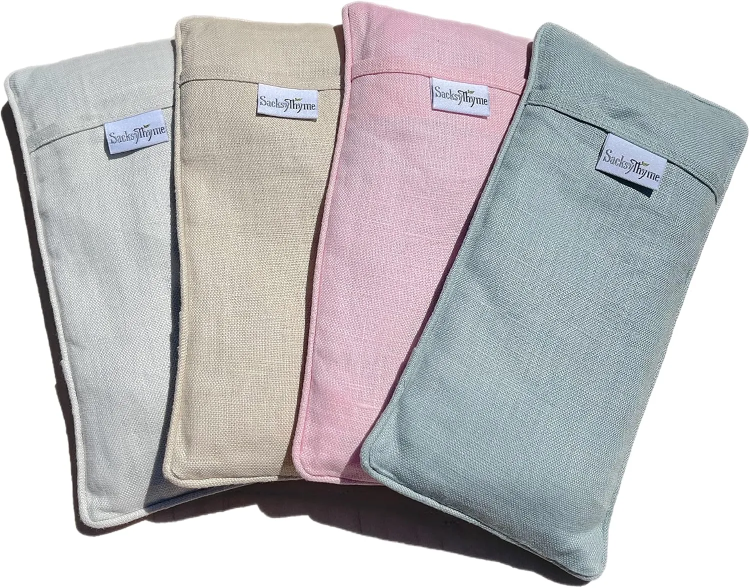 Organic Linen Eye Pillow - Lavender & Flaxseed for Relaxation, Yoga, Stress Relief - Microwavable Heating Pad & Cool Compress - Made in USA - Gifts for Meditation - (Unscented)