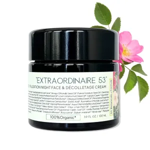 ORGANIC28 . 100% Organic Face Cream – USA Made. 53 Botanicals. 2 X Size. Revitalization Night Moisturizer Face & Décolletage. Vegan Face Cream. Rejuvenating   Aromatherapy Bulgarian Rose  .3.9 FL. Oz