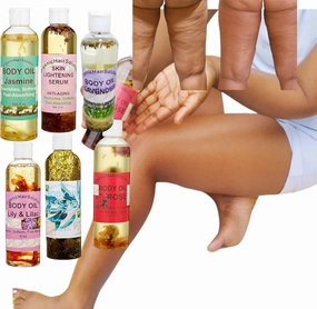 Organic Hair Solution- Rose Nourishing Body Oil-Plant-based Formula, Dry Skin Moisturizer & Hydrating Body Massage Oil, for Radiant & Healthy Glow, Nourishing After Shower & Bath Oil (8 oz)