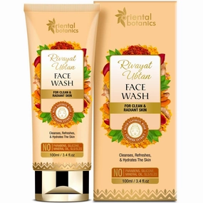 Oriental Botanics Rivayat Ubtan Face Wash For Clean And Radiant Skin - With Saffron, Rose And Turmeric Extract - No Parabens, Silicone, Mineral Oils, 100ml