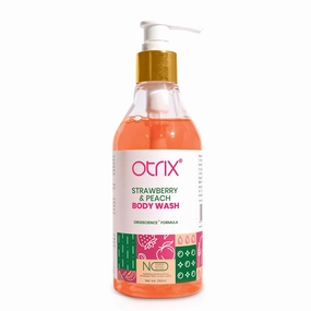 Otri.x strawberry & peach hydrating body wash | luxurious nourishment & deep cleansing | refreshing fruity fragrance for soft & glowing skin | sulfate-free & paraben-free | 290ml