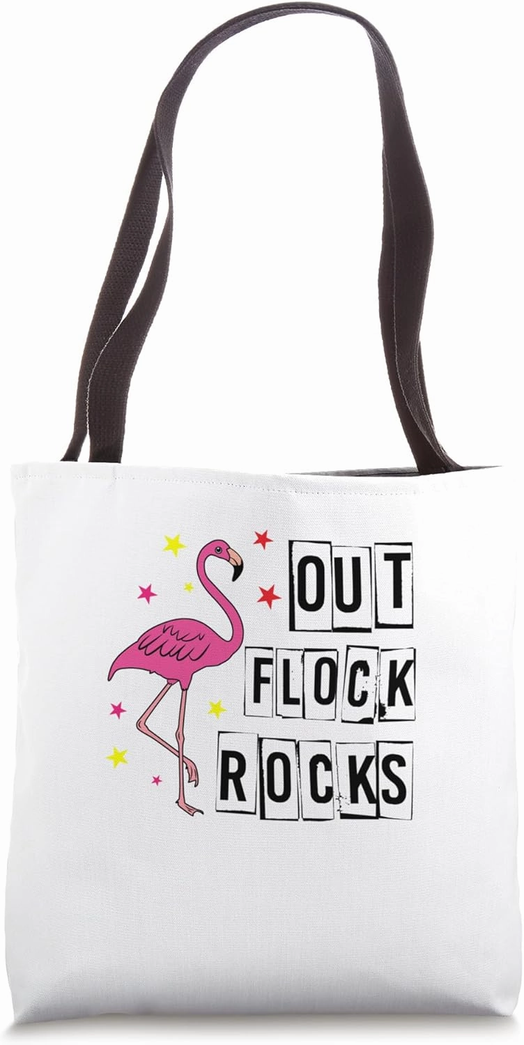 Our Flock Rocks Funny Flamingo Classroom Team Tote Bag