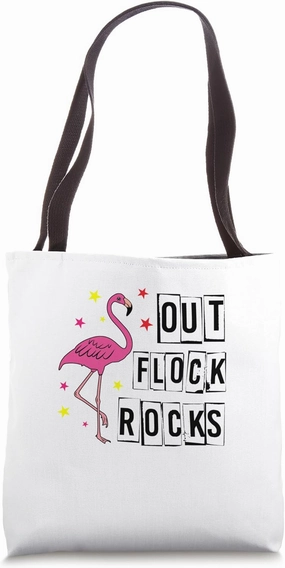 Our Flock Rocks Funny Flamingo Classroom Team Tote Bag