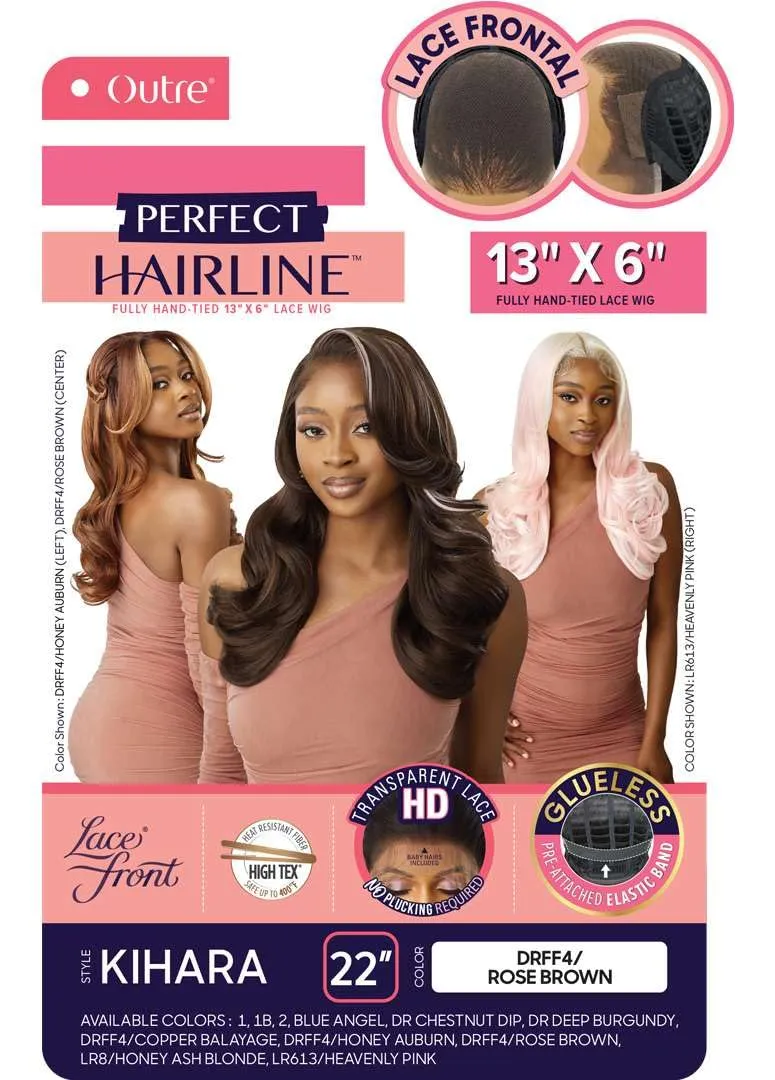 Outre Lace Front Wig - Perfect Hair Line 13X6 - Kihara (DRFF4/ROSE BROWN)