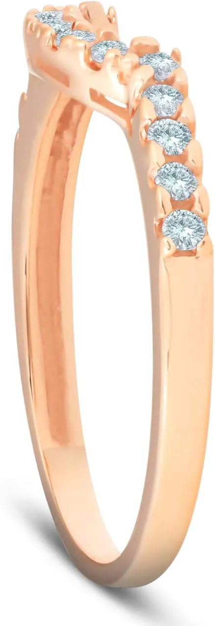 P3 POMPEII3 1/4ct Diamond Notched Guard Ring Enhancer 14K Rose Gold