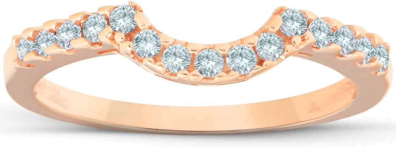 P3 POMPEII3 1/4ct Diamond Notched Guard Ring Enhancer 14K Rose Gold