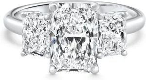 P3 POMPEII3 Pompeii 4-7 Ct Radiant Cut 3-Stone Diamond Engagement Ring 14k or Platinum Lab Grown - Size 7 (G/H,VS2-SI1)