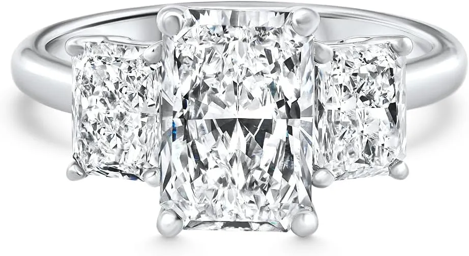 P3 POMPEII3 Pompeii 4-7 Ct Radiant Cut 3-Stone Diamond Engagement Ring 14k or Platinum Lab Grown - Size 7 (G/H,VS2-SI1)
