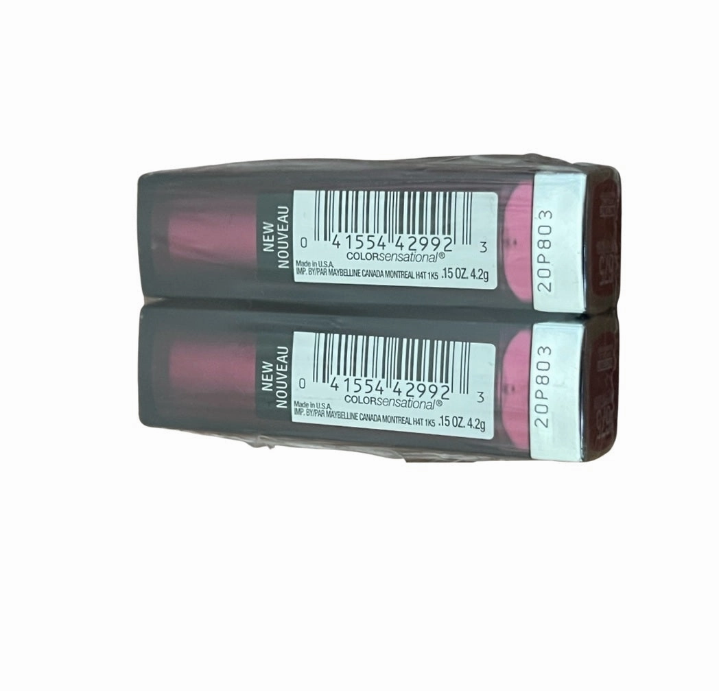 Pack of 2 Maybelline New York Color Sensational Creamy Matte Lipstick, Faint For Fuchsia 675