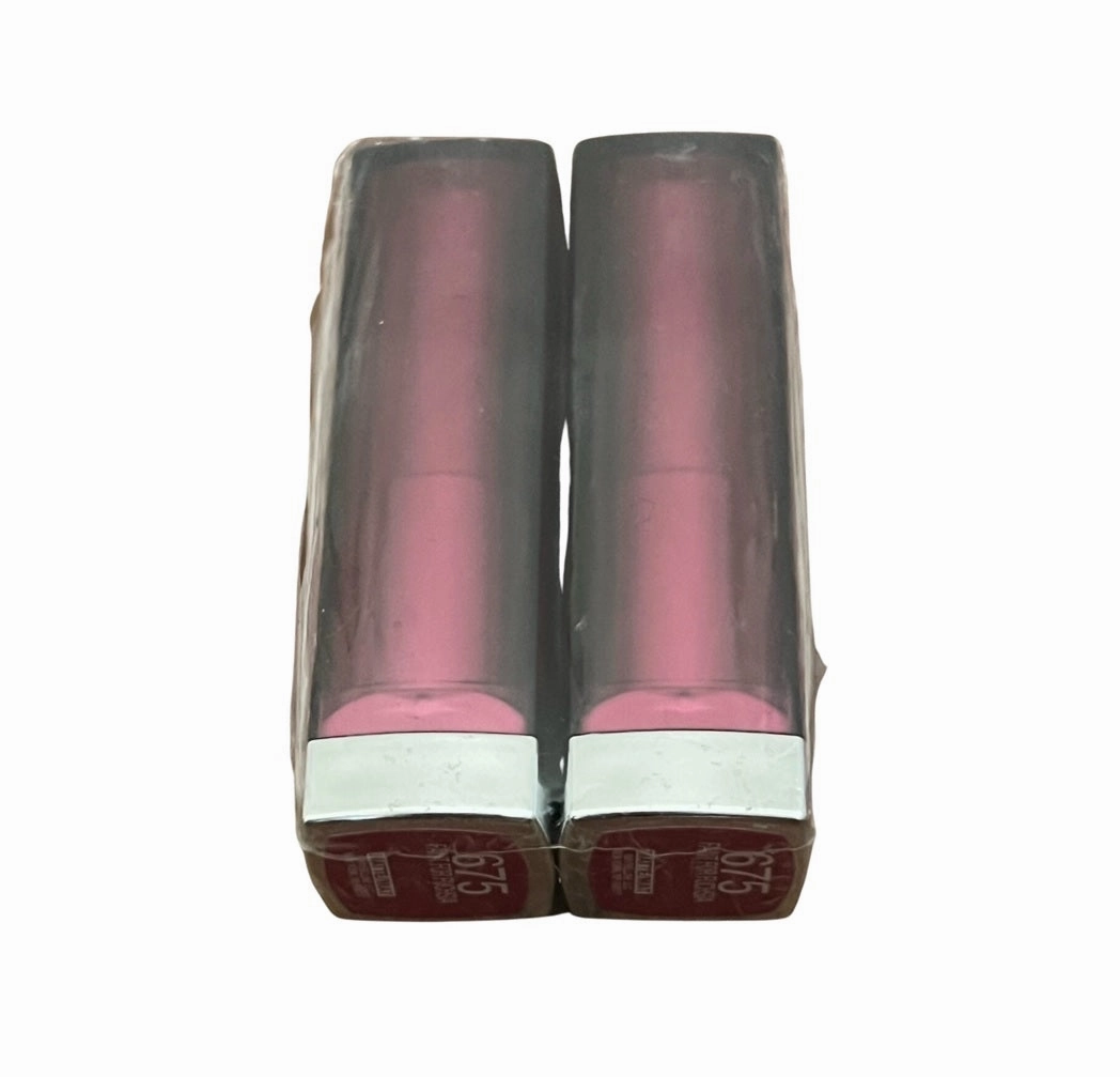 Pack of 2 Maybelline New York Color Sensational Creamy Matte Lipstick, Faint For Fuchsia 675
