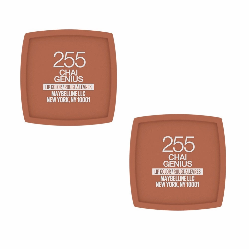 Pack of 2 Maybelline New York SuperStay Matte Ink Liquid Lipstick, Chai Genius # 255