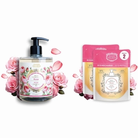 Panier des Sens - Rose Marseille Liquid Hand Soap   2 Hand Soap Refills - Moisturizing Soap with Coconut Oil - Bathroom & Kitchen Foaming Soap - 96% Natural Ingredients Hand Wash - 50.7 Fl.oz