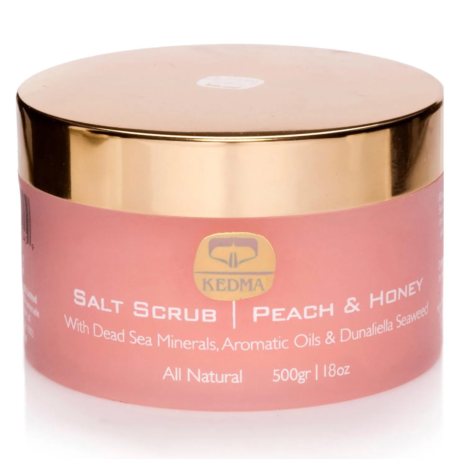 Peach & Honey Dead Sea Salt Scrub – Hydrating Salt Scrub Body Exfoliator with Almond & Mango Oils – Foot & Body Scrub for Women – Deep Nourishing Dead Sea Skincare - 18 oz