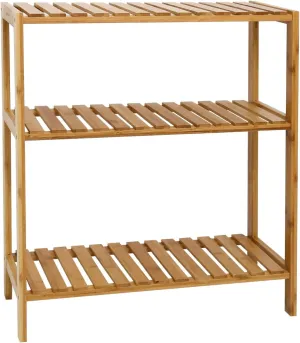 Peach Tree Bamboo Rack Multifunctional Bathroom Kitchen Living Room Holder Plant Flower Stand Utility Storage Shelf (3-Tier)