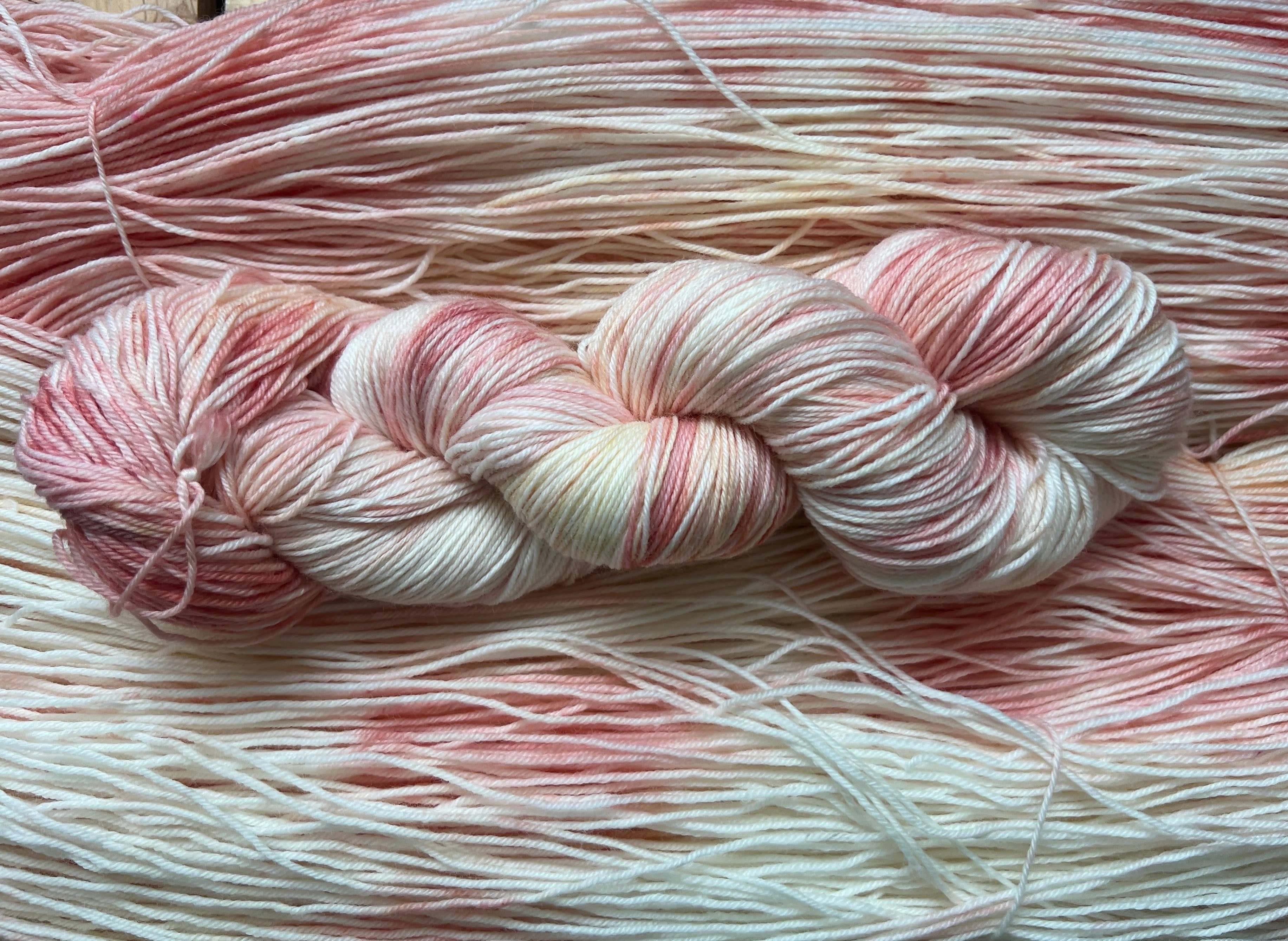 Peach Blush Hand Dyed Yarn: DK