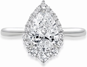 Pear Shaped Moissanite Engagement Ring S925/10K/14K/18K Solid Gold, 1 to 5 Carat VVS1 Clarity D Color Moissanite Wedding Anniversary Rings Luxury Bridal Jewelry Gifts for Women