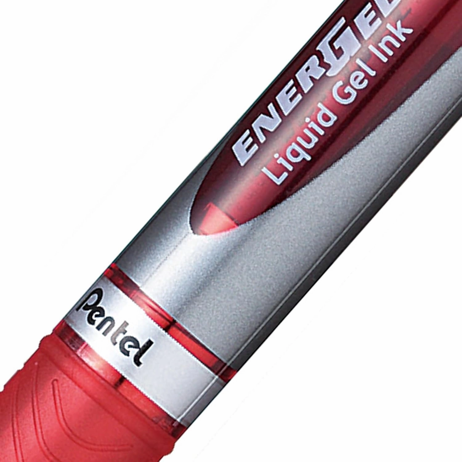 Pentel EnerGel RTX Retractable Liquid Gel Pen, Bold Line, Metal Tip, Red Ink, Box of 12 (BL80-B)