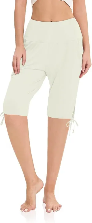Petite Pants for Women Stretchy Workout Gym Training Summer Sports Activewear Pants Casual Athletic Side Tie Knot Half Pants