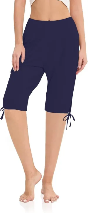 Petite Pants for Women Stretchy Workout Gym Training Summer Sports Activewear Pants Casual Athletic Side Tie Knot Half Pants