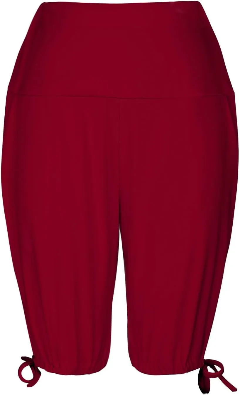Petite Pants for Women Stretchy Workout Gym Training Summer Sports Activewear Pants Casual Athletic Side Tie Knot Half Pants