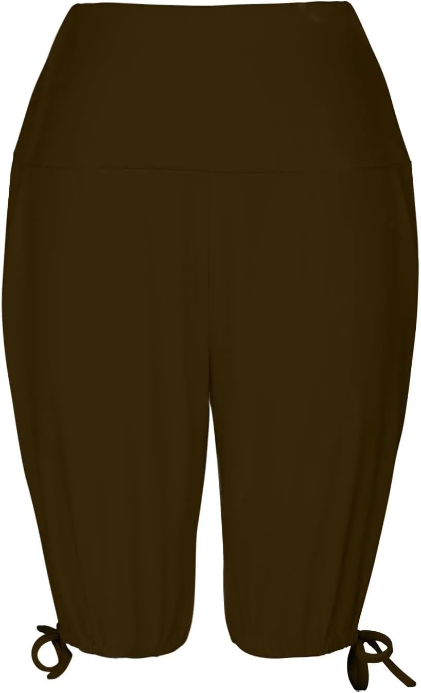 Petite Pants for Women Stretchy Workout Gym Training Summer Sports Activewear Pants Casual Athletic Side Tie Knot Half Pants
