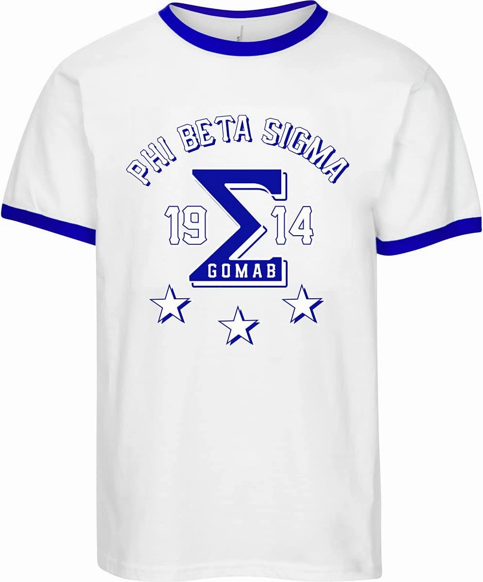 Phi Beta Sigma Three Stars Graphic Ringer T Shirt