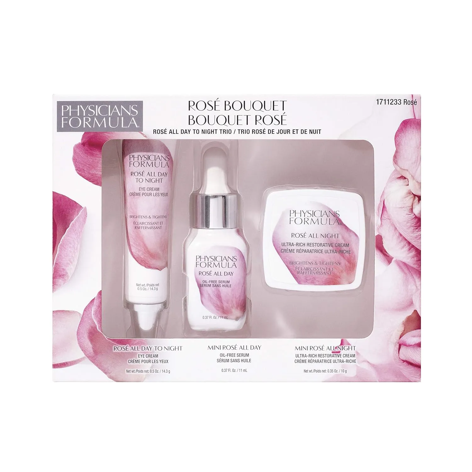 Physicians Formula Rosé All Day Makeup Set Skin Care Kit, For Dark Circles Under Eyes, Puffiness, Anti Aging, Antioxidants Anti Wrinkles, Deep Hydrating, Moisturizing