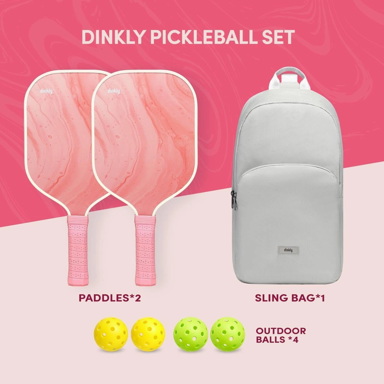 Pickleball Paddles Set of 2/4- USAPA Approved Graphite/Fiberglass Pickleball Racket, 2 Pickleball Rackets, 4 Balls and 1 Portable Carry Bag, Aesthetic Pickle Ball Set for Men Women Beginners