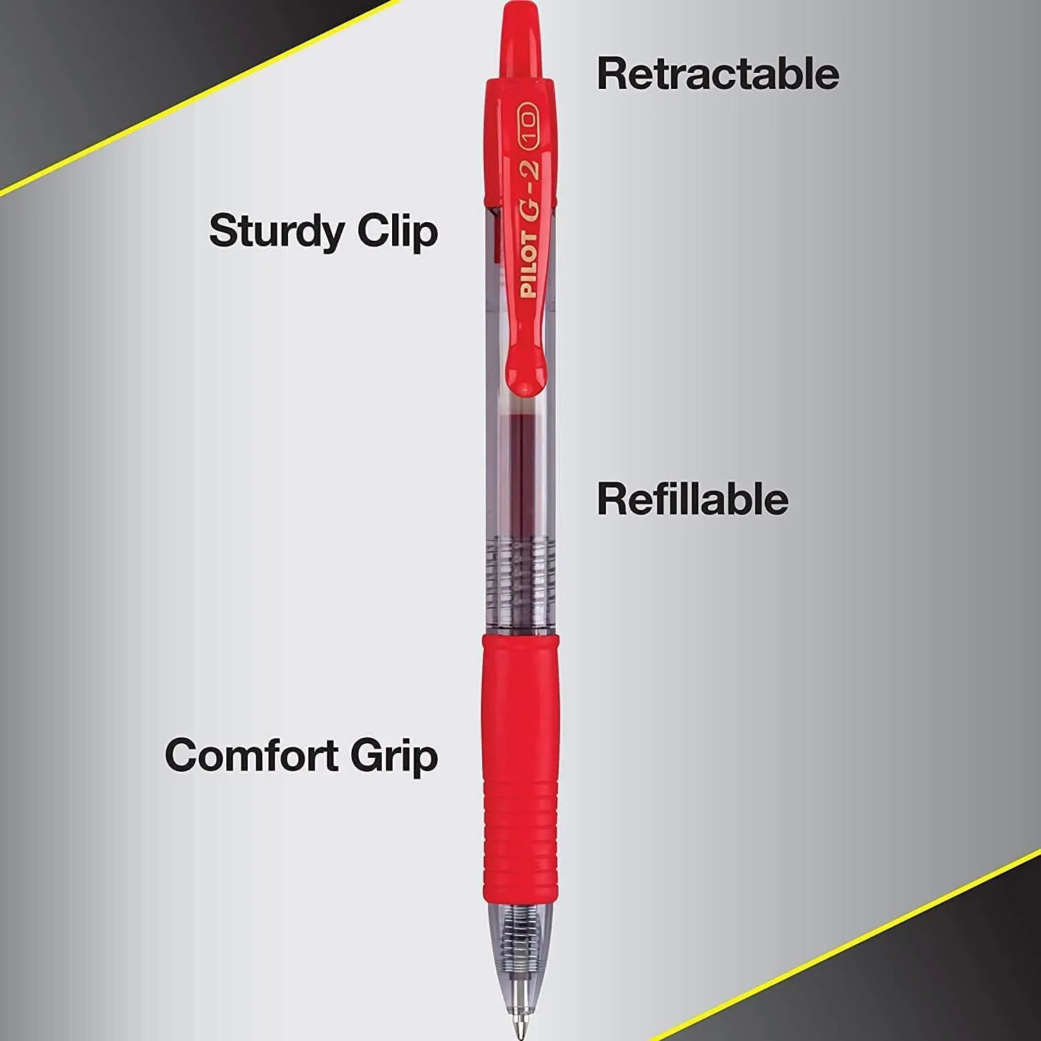 Pilot, G2 Premium Gel Roller Pens, Bold Point 1 mm, Pack of 14, Red