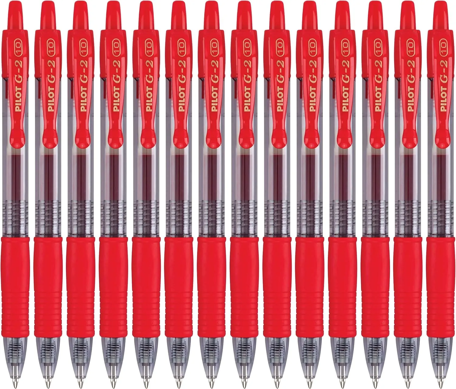 Pilot, G2 Premium Gel Roller Pens, Bold Point 1 mm, Pack of 14, Red