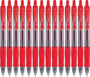 Pilot, G2 Premium Gel Roller Pens, Bold Point 1 mm, Pack of 14, Red