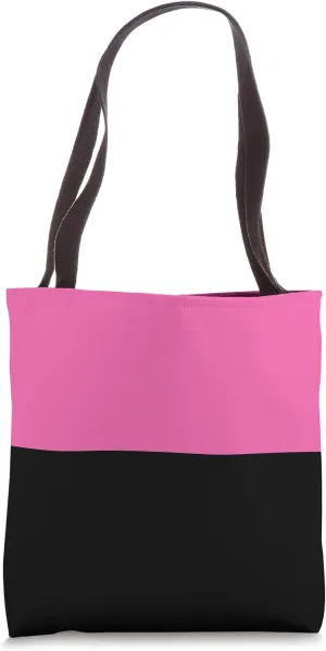 Pink And Black Color Block Minimalist Design Favorite Color Tote Bag
