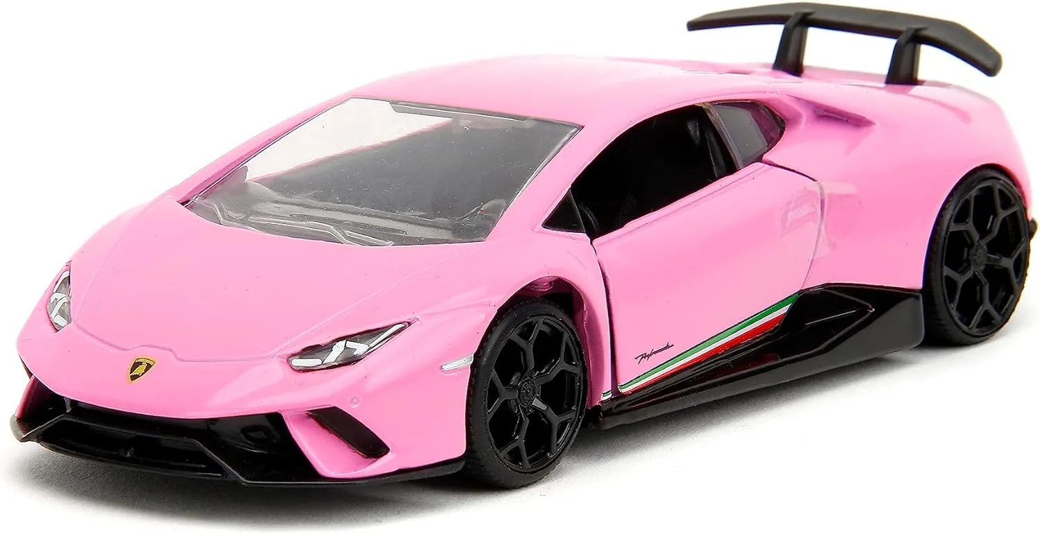 Pink Slips 1:32 W1 Lamborghini Huracán Performante Die-Cast Car, Toys for Kids and Adults(Glossy Pink)