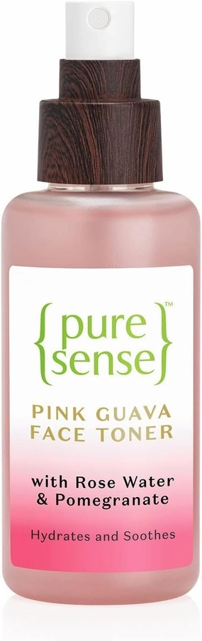 Pink Guava Face Toner with Rose Water, Pomegranate & Bamboo Water for Daily Revitalised & Glowing Skin | All Skin Types | 100ml, Clear