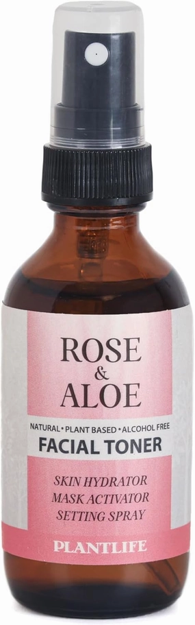 Plantlife Rose & Aloe Hydrating Facial Toner for Women & Men - Vegan Facial Toner Great for All Skin Types - Daily Skin Hydrator, Mask Activator, and Setting Spray - 2 Fl Oz - Made in California