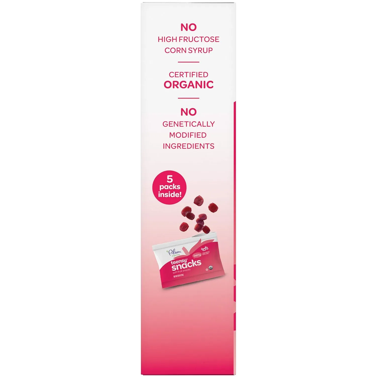 Plum Organics Teensy Snacks Soft Fruit Snacks - Mixed Berry - 5 Count (Pack of 8) - Organic Toddler Food Fruit Snacks