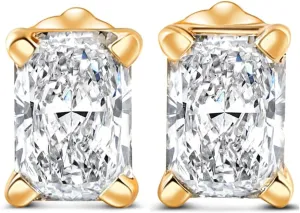 Pompeii 1-4 Carat Radiant Cut Diamond Studs 14k White or Yellow Gold Lab Grown (G,VS2-SI1)