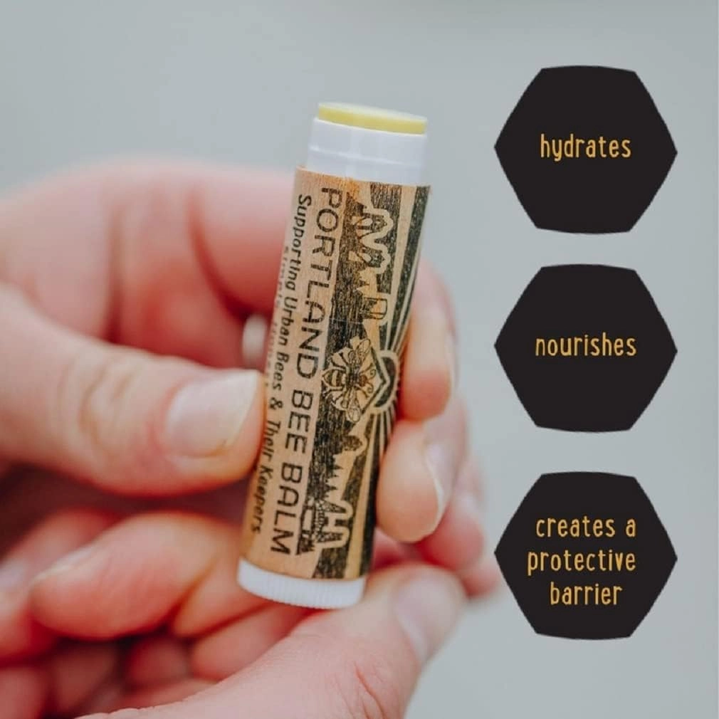 Portland Bee Balm All Natural Handmade Beeswax Based Lip Balm Unscented, Oregon Mint and Rose Assortment 9 Count