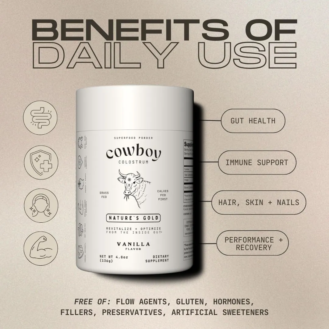 Powder - Bovine Colostrum Powder for Women & Men - First Day Milking Whole Colostrum - Grass Fed Colostrum Supplement for Gut Health, Immunity, Skin & Hair (Chocolate, 40 Servings)