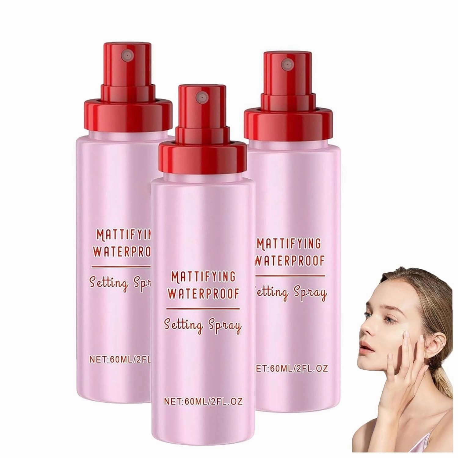 Powder Melt Glass Setting Spray, Powder Melt Setting Spray, Hydrating, Ultra-Smooth Finish- Size SettingSpray, Makeup Wear Up To 12 Hours (3pcs)