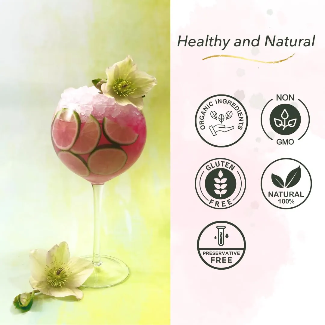 PREMIUM Rose Keto Mocktail Drink Mix, Alcohol Free, Skinny, Sugar Free Cocktail Mixers - Rose Water for Mocktails - Aromatic and Floral, Drink Glitter - (25.4 Fl Oz)