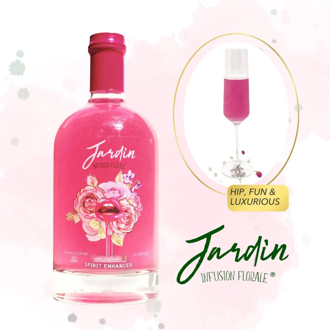PREMIUM Rose Keto Mocktail Drink Mix, Alcohol Free, Skinny, Sugar Free Cocktail Mixers - Rose Water for Mocktails - Aromatic and Floral, Drink Glitter - (25.4 Fl Oz)