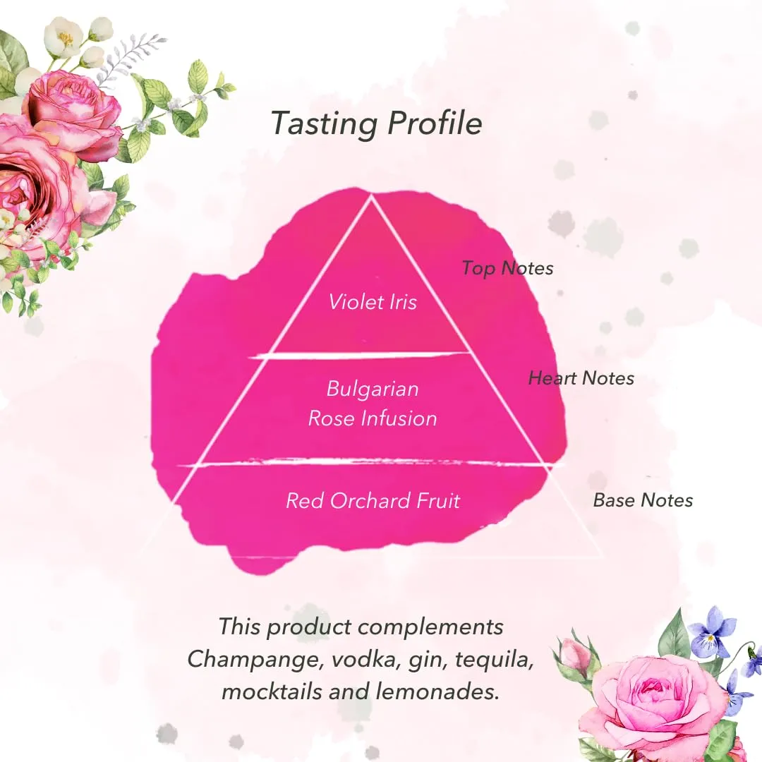PREMIUM Rose Keto Mocktail Drink Mix, Alcohol Free, Skinny, Sugar Free Cocktail Mixers - Rose Water for Mocktails - Aromatic and Floral, Drink Glitter - (25.4 Fl Oz)