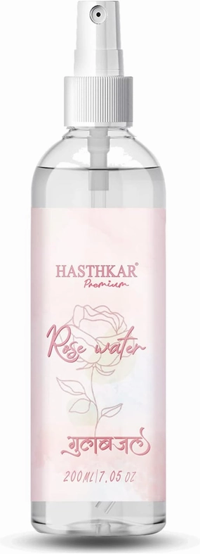 Premium Rose Water Gulab Jal Toner and Cleanser for Men & Women |Gulab Jal, Skin & Face Toner|100% Pure & Natural, Cleansing and Toning Of Skin |All Skin Types, 200 ml (Pack of 1) Transparent