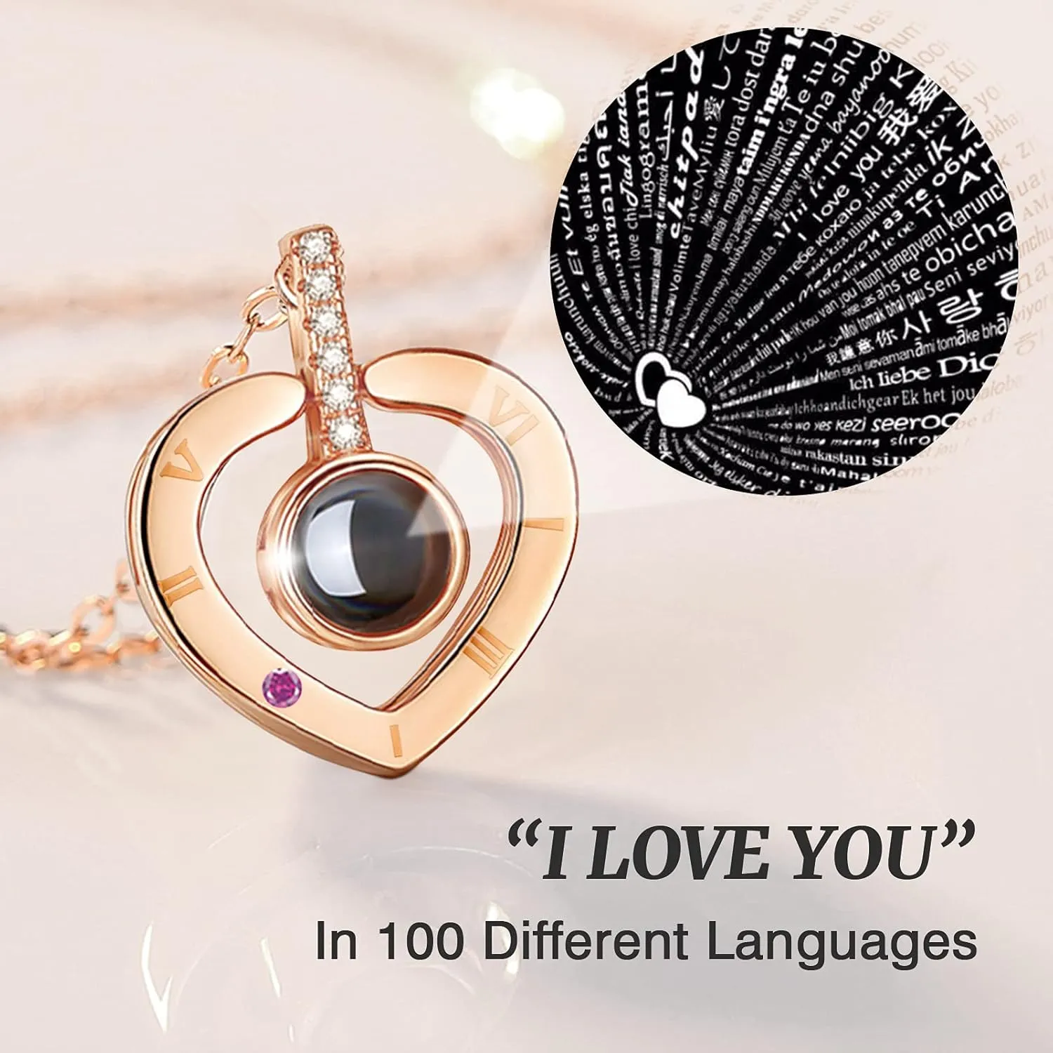 Preserved Real Rose for Mom with I Love You Necklace in 100 Language Girlfriend, Eternal Real Rose Flower Gifts for Women Mom Wife on Mothers Day Birthday Anniversaries