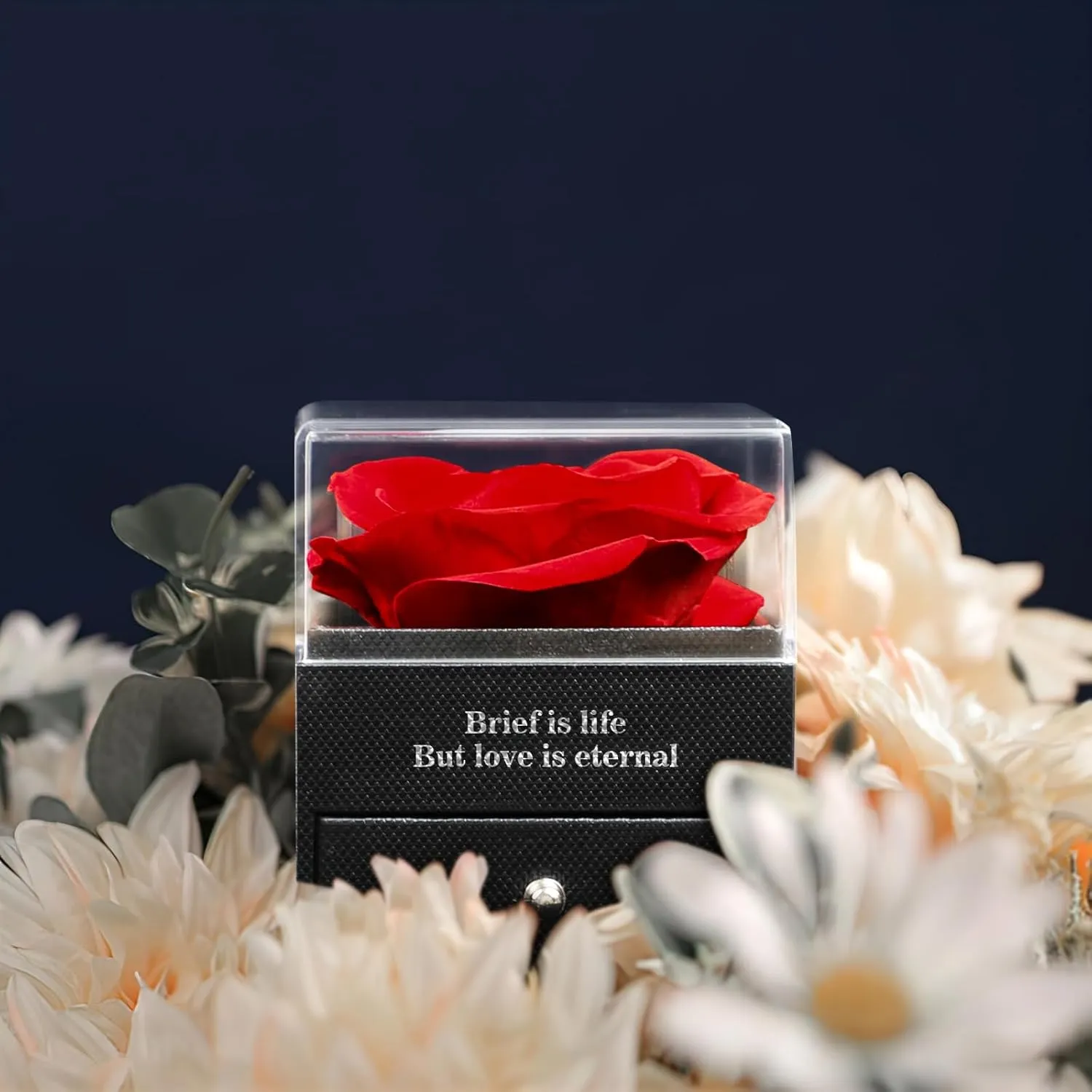 Preserved Real Rose for Mom with I Love You Necklace in 100 Language Girlfriend, Eternal Real Rose Flower Gifts for Women Mom Wife on Mothers Day Birthday Anniversaries