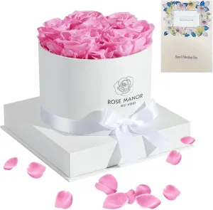 Preserved Roses in A Box, 7-Piece Forever Flowers Roses Eternas, That Last Up to 5 Years, A Long Lasting Rose Gift for Her, Mom, Wife, Mother's Day, Valentine's Day, Christmas, Birthday