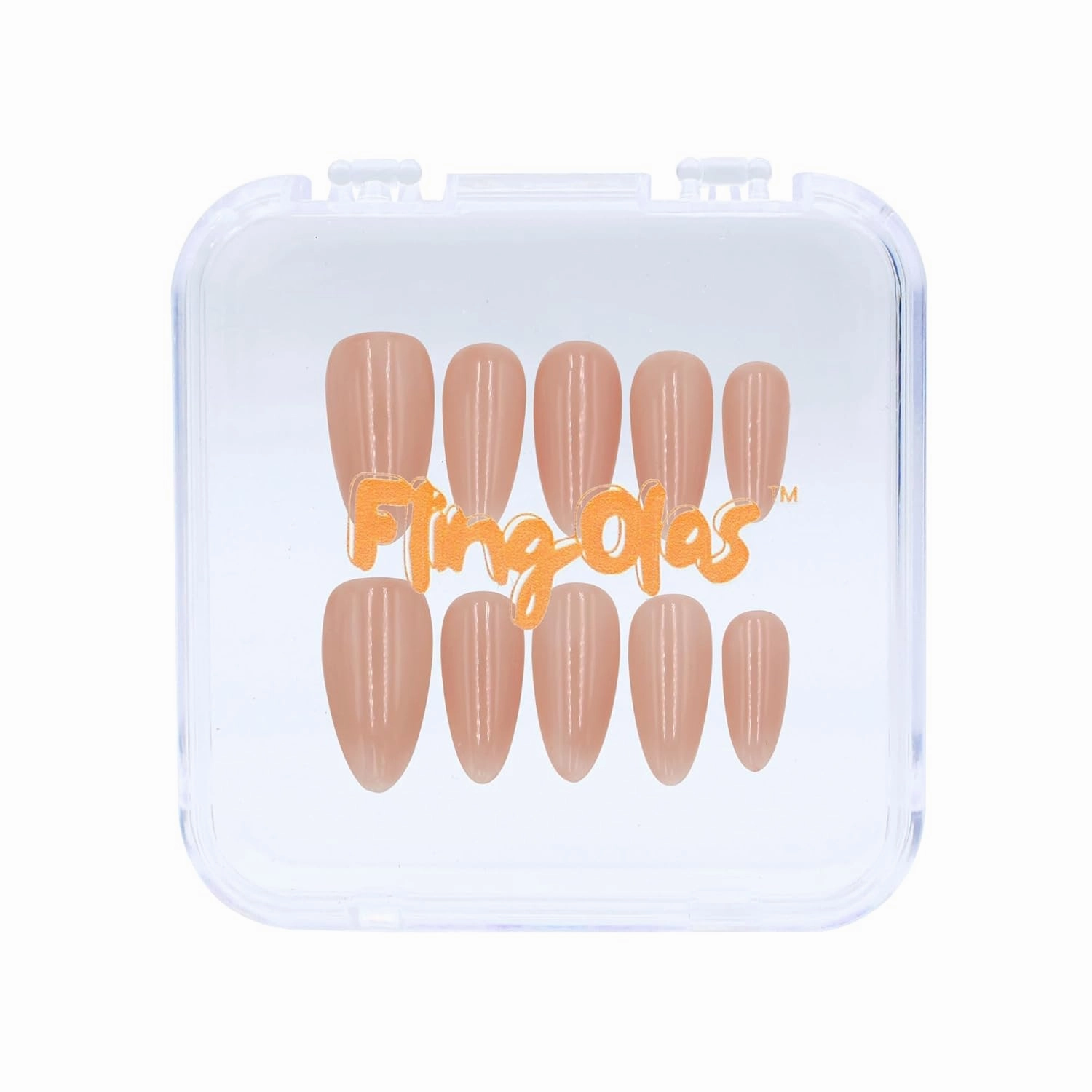 Press-on Nails, Handmade with Gel UV Finished, False nails, Reusable, Almond Shape for Women, Nude, Medium Size