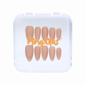 Press-on Nails, Handmade with Gel UV Finished, False nails, Reusable, Almond Shape for Women, Nude, Medium Size